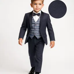 Mark & Mia Full Sleeves 4 Piece Party Suit with Blazer & Bow Detailing - Black-picture-27