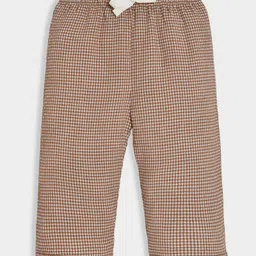 Mi Arcus Viscose Cotton Checked Pant - Brown-picture-24