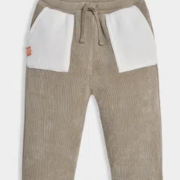 Mi Arcus Knit Solid Corduroy Pant With Contrast Pockets - Beige-picture-20