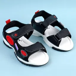 Cute Walk by Babyhug Sandals with Velcro Closure - Black image 2