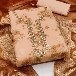 Ishin Embroidered Unstitched Dress Material image 1