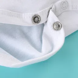 BLUSHES Christmas Theme 100% Cotton Half Sleeves Ho Ho Ho Text Printed Onesie - White image 5