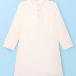 EARTHY TOUCH Viscose Woven Full Sleeves Kurta Pajama Set with Jacket & Floral Embroidery - Orange image 5