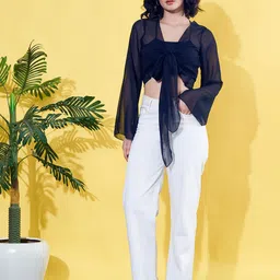 ANVI Be Yourself Georgette Crop Shrug image 5