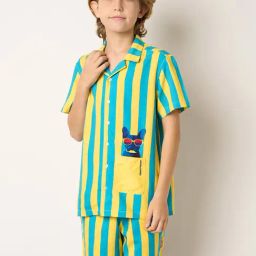 Jack & Jones Junior Yellow & Blue Striped Shirt-picture-38