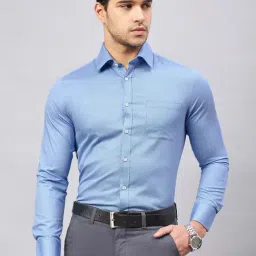 Louis Stitch Blue Cotton Regular Fit Printed Shirt-image-28