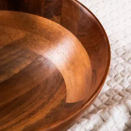 S. G. Home Brown Salad Bowl With Fork & Spoon image 4