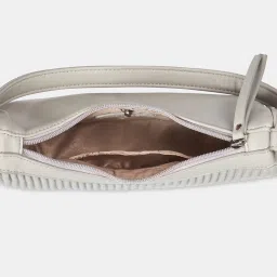 Forever Glam by Pantaloons Grey Textured Hobo Shoulder Handbag image 4