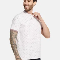 Octave Desert Rose Cotton Regular Fit Printed Henley T-Shirt image 4