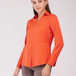 Fablestreet Orange Relaxed Fit Peplum Top-picture-25