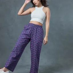 Bewakoof Blue Printed Cotton Pyjamas image 4