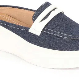 Fausto Women's Navy Mule Shoes image 4