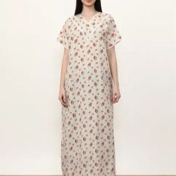 Jaipur Kurti Off White Printed Night Dress-picture-25