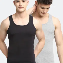 Friskers Multi Cotton Slim Fit Vest - Pack of 2-picture-23