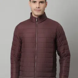 Cantabil Wine Regular Fit High Neck Puffer Jacket-image-16