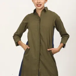 Saltpetre Multi Organic Cotton Relaxed Fit Color Block Dress-picture-21