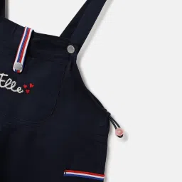 ELLE Girls Blue Pure Cotton Solid Jumpsuit image 4