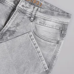 AD by Arvind Grey Slim Fit Lightly Washed Jeans image 4