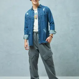 Bewakoof Grey Loose Fit Joggers image 5