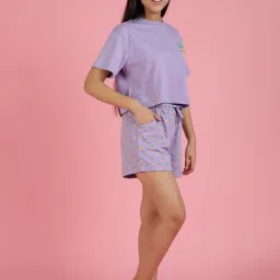 Lil Tomatoes Kids Purple Printed Top Set image 4