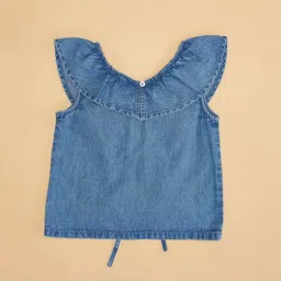 Pantaloons Junior Blue Cotton Regular Fit Top image 4