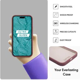 Sprig Liquid Silicone Back Cover for Apple iPhone 15 Plus (Brown) image 4