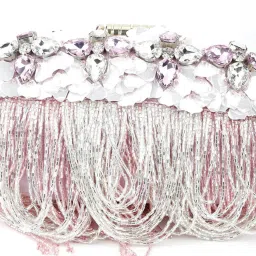 Odette Pink Embellished Clutch image 4