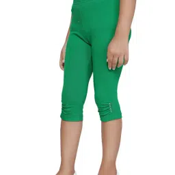 Tiny Girl Green Solid Leggings image 4