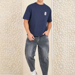 Styli Dark Grey Relaxed Fit Lightly Washed Jeans image 4