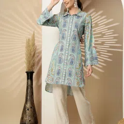 Nayam By Lakshita Green Relaxed Fit Printed Kurtas image 4