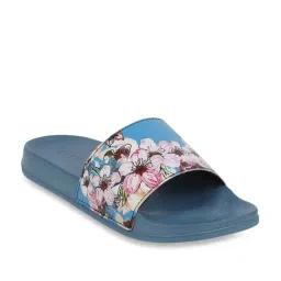 Elle Women's Blue Slides image 2