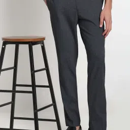 showoffff Showoff Grey Slim Fit Formal Trousers image 4