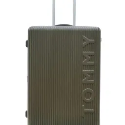 TOMMY HILFIGER Olive Empire Pro Striped Large Hard Sided Checked Luggage-picture-39