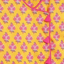 Campana Infant Girls Yellow Cotton Floral Lehenga Choli image 4