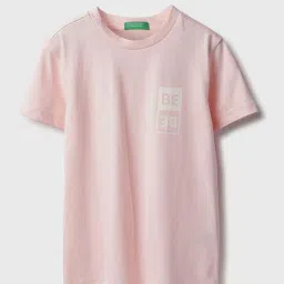 United Colors of Benetton Boys Pink Cotton Solid Tshirt-picture-16