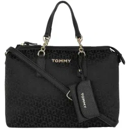 Tommy Hilfiger Black Tonal Logo Satchel-image-6