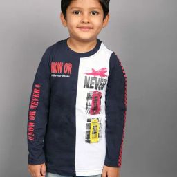 3PIN Boys Navy Cotton Printed T-Shirt-picture-15