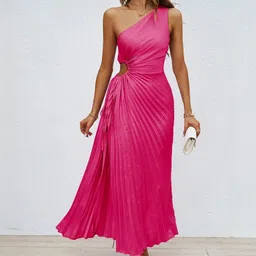 bebe Women One Shoulder Maxi Dress-image-25