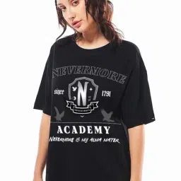 Bewakoof Black Graphic T-Shirt image 3