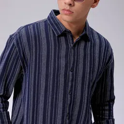 The Indian Garage Co Men Slim Fit Multi Stripes Opaque Striped Casual Shirt-picture-18