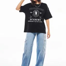 Bewakoof Black Graphic T-Shirt image 4