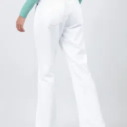Bene Kleed White Cotton Bootcut High Rise Jeans image 2
