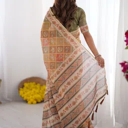 ALMAARI FASHION Ethnic Motifs Printed Pure Cotton Saree image 2