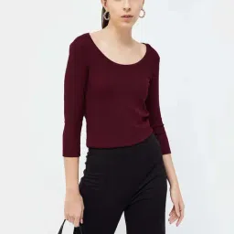 Code by Lifestyle Maroon Regular Fit Top-image-48