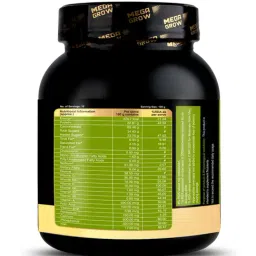 Megagrow Mass Gainer Banana-High Calorie Whey Protein Powder - 1 Kg image 3