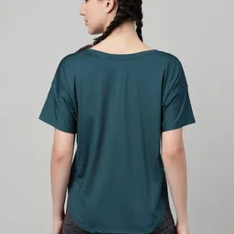 MKH Women Typography Printed Drop-Shoulder Sleeves Dri-FIT T-shirt image 5