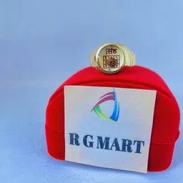 R G MART Unisex Gold-Plated Asthadhatu Sinh Rashi Finger Ring image 2
