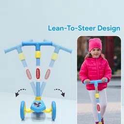 CHANAK Kids 3 Wheel LED Scooter Folder 4 Height Lock Ride On Vehicles image 2