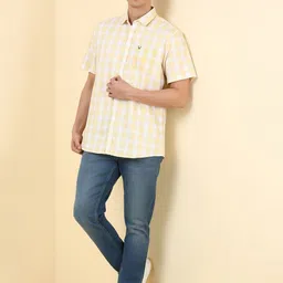 Allen Solly Checked Spread Collar Pure Cotton Casual Shirt image 2