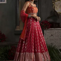 Biba Embroidered Thread Work Ready to Wear Lehenga & Blouse With Dupatta image 3